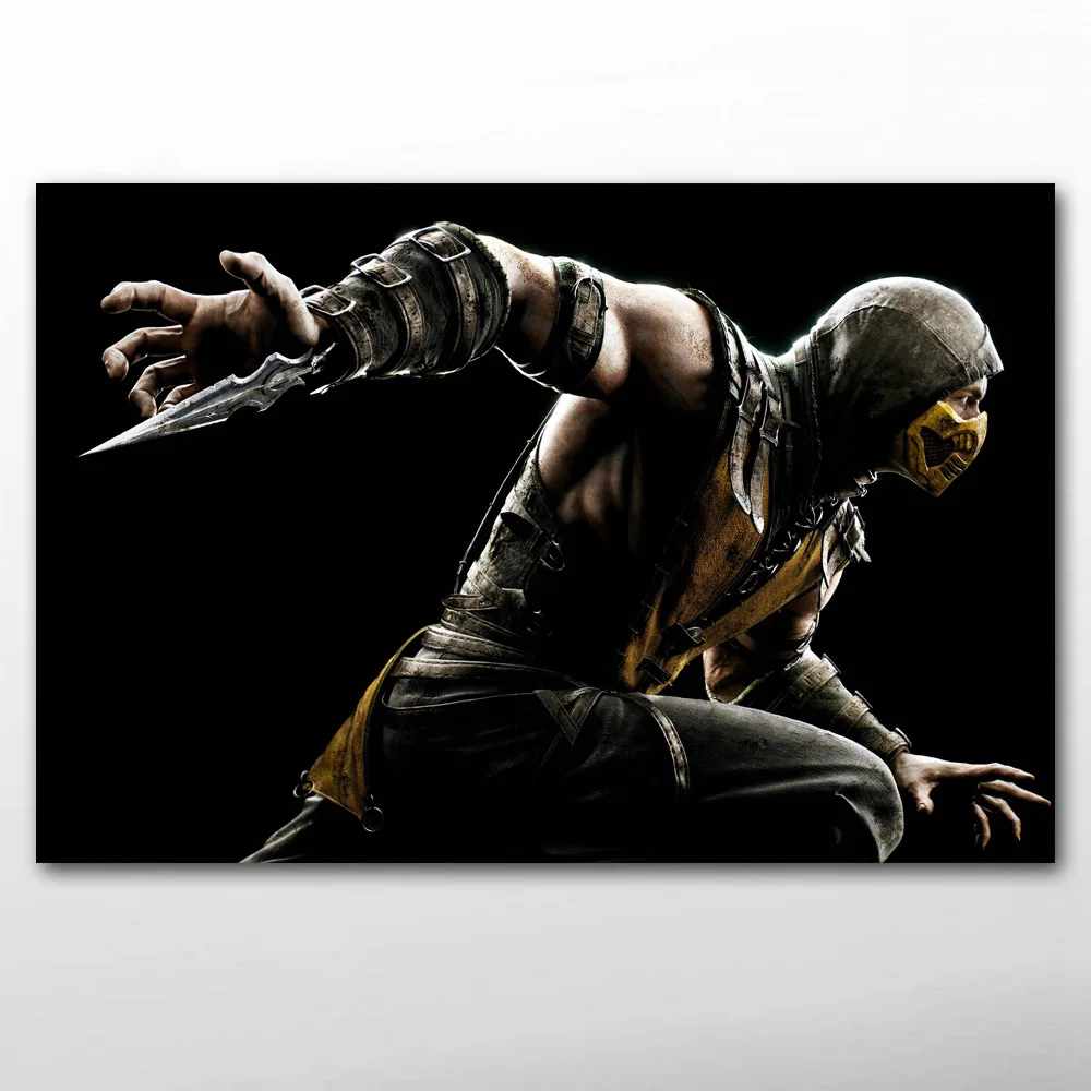 Настенная картина сделай сам в рамке видеоигра Mortal Kombat X Scorpion обои холст плакаты и