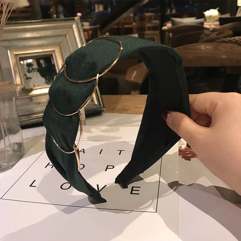 30 шт./Партия DIY мульти простые ткани золотой круг крест повязка на голову Сращивание широкая повязка для волос Инструменты для укладки аксессуар HA906