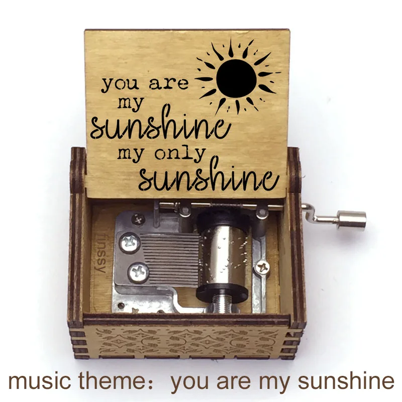 Новинка 2020 деревянная музыкальная шкатулка с принтом You are my sunshine | Дом и сад
