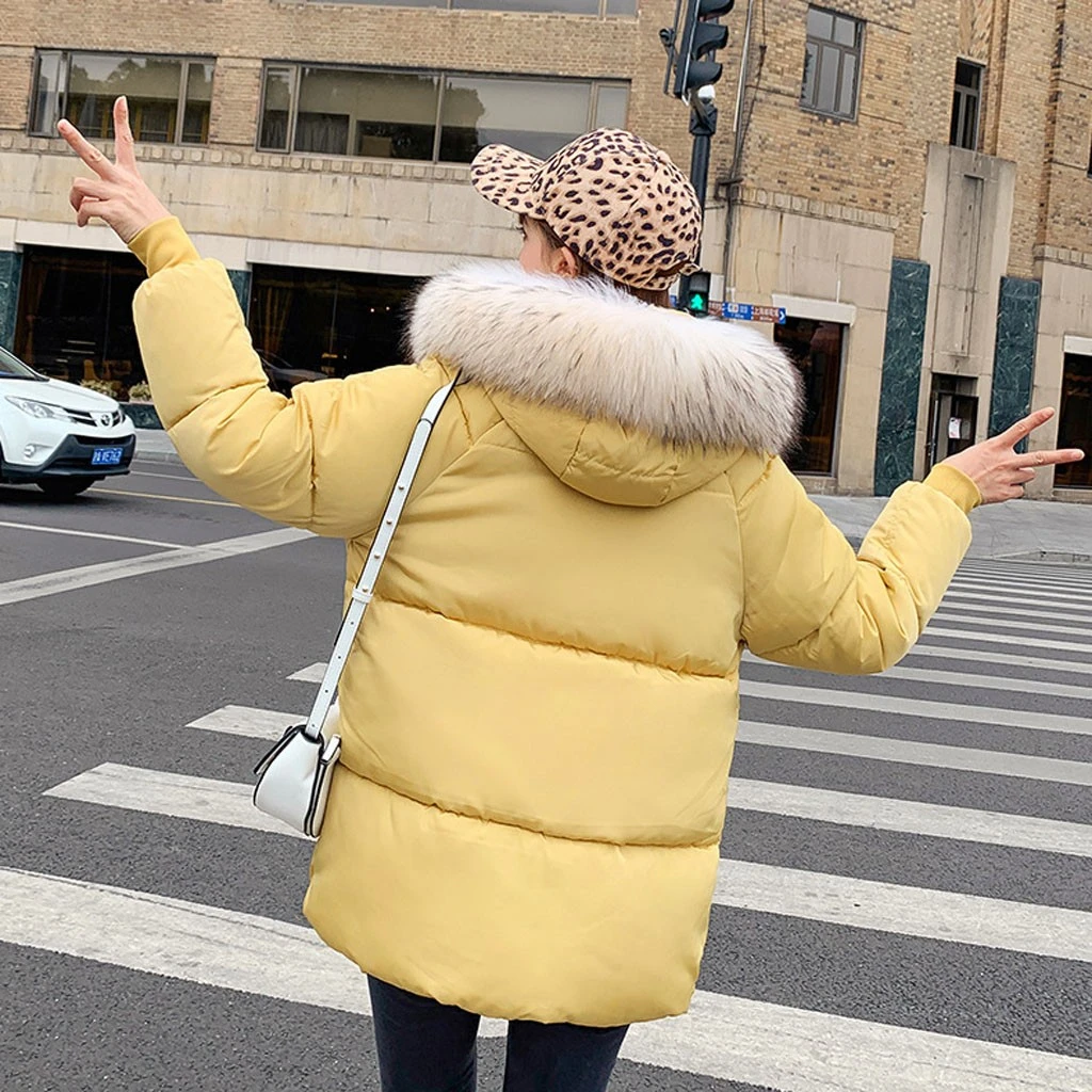 CHAMSGEND Womens Winter Jackets And Coats 2019 Parkas Wadded Warm LooseThick Outwear With A Hood Large Faux Fur Collar 1022