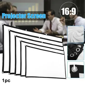 

16:9 Foldable Projection Screen Portable White Projector Curtain 60/72/84/100 Inch for Home Theater