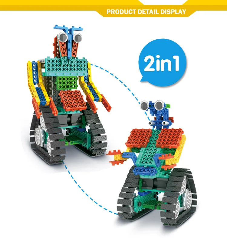 2 in 1 RC plastic blocks kid educational toy robot