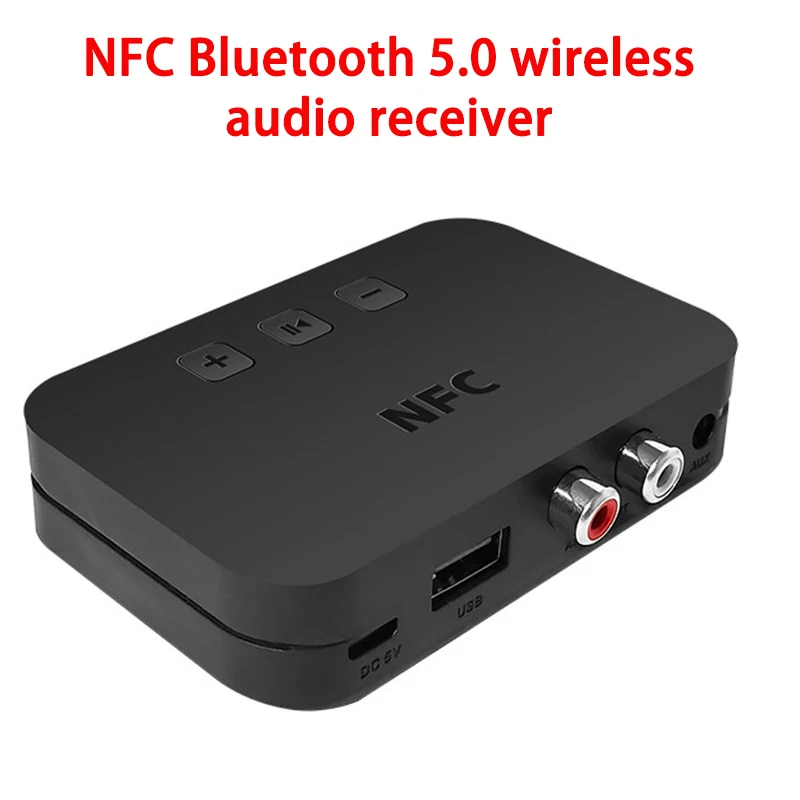NFC 5.0 Bluetooth-compatible Receiver A2DP AUX 3.5mm RCA Jack USB Smart Playback Stereo Audio Wireless Adapter For Car Kit | Электроника