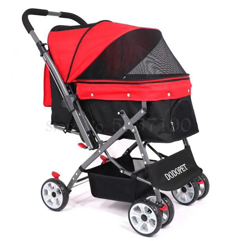 Pet stroller dog out trolley large and medium pet portable folding disabled walking cart | Дом и сад