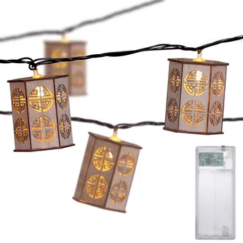 

New Fairy String Light 10 LED Wooden Cabin Holiday Party Lantern Lamp Decor Kit Decorative LED Light String Home Decoration