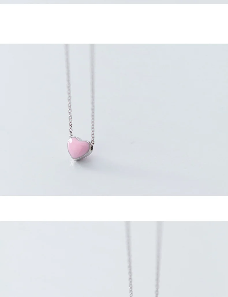 Trusta натуральная 925 пробы серебро минималистичный сладкий Цвет сердце короткое ожерелье с подвеской для Для женщин Свадебные украшения подарок DS2105