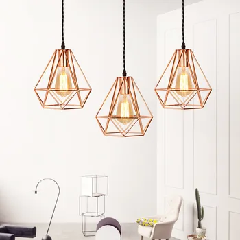 

2018 modern plating metal cage pendant lamp,vintage plating rose gold birdcage creative hanging lamp for restaurant living room