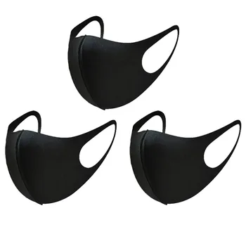 3pc Black Mask Adults Unisex Carbon Fiber Face Masks Outdoor Sport Quick-drying Mascarillas Reutilizables Lavables Halloween マスク 1