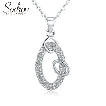 

Sodrov Trendy Elegant AAA zircon 925 Sterling Silver Classic Pendant Necklace Fine Jewelry for Women