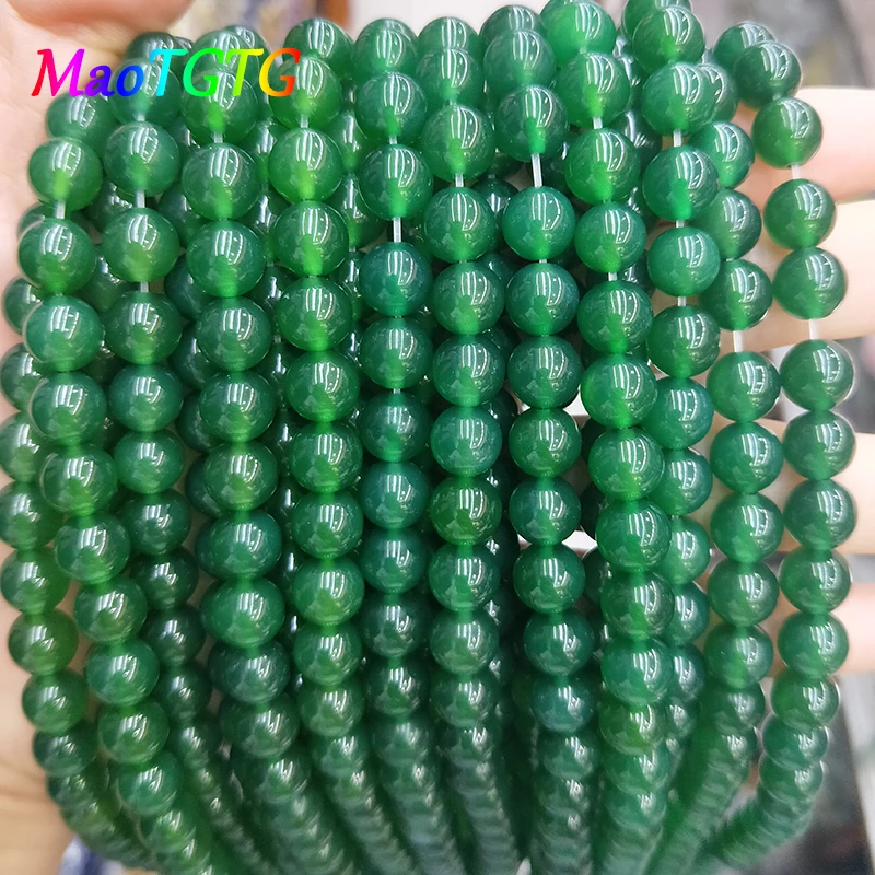 

Genuine Natural Green Agates Round Loose Beads For Jewelry Making Bracelet Necklace 6/8/10/12mm Green Agates Beads Wholesale