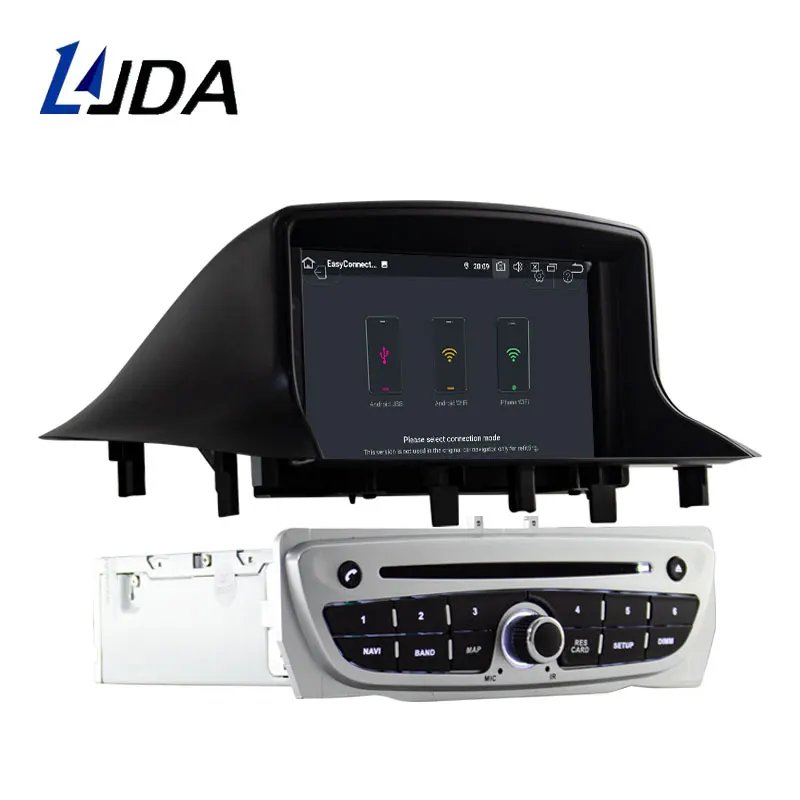 LJDA Android 9.0 Car DVD Player For Megane 3 Fluence 2009- Multimedia GPS Navigation WIFI 1 Din Car Radio Stereo 4G+64G DSP