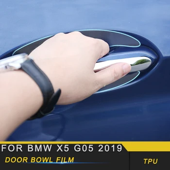 

For BMW X5 G05 2019 Car Styling Door Handle Bowl Wrist Protective Film Cover Trim Frame Sticker Interior Accessories