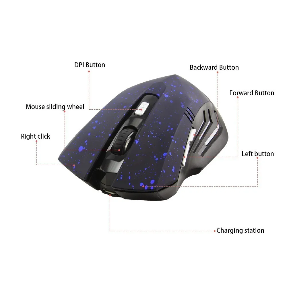 Windows Laptop FIRSTMEMORY 2.4GHz Wireless Bluetooth Mouse Slim Dual Mode Rechargeable Mouse Silent Click Noiseless Optical Mice with Adjustable DPI for PC Black