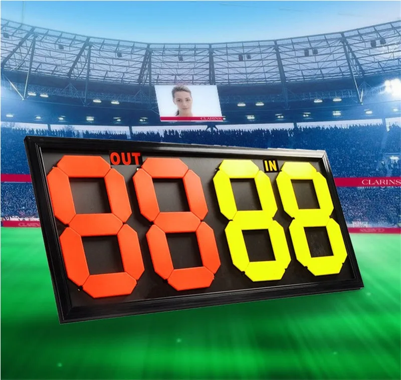 

Replacement Card Football Score Football Doubled Number Plate Double-Sided Display 4-Bit 2-Bit Scoreboard 84X38 Cm