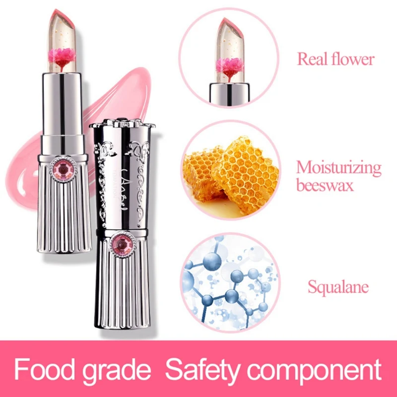 Warm Color Change Jelly Lipstick Waterproof Non-stick Cup Lasting Non-fading Moisturizing Dry Flower Lipstick