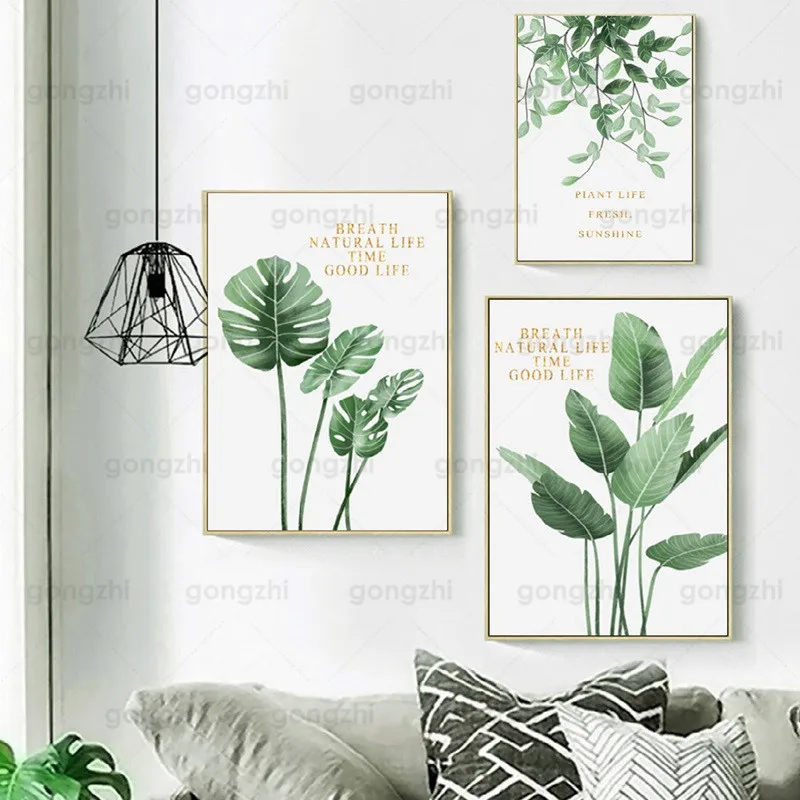Nordic-Modern-Green-Plant-Poster-Minimalist-Green-Plant-Leaf-Wall-Art-Canvas-Print-Painting-Mural-Living (1)