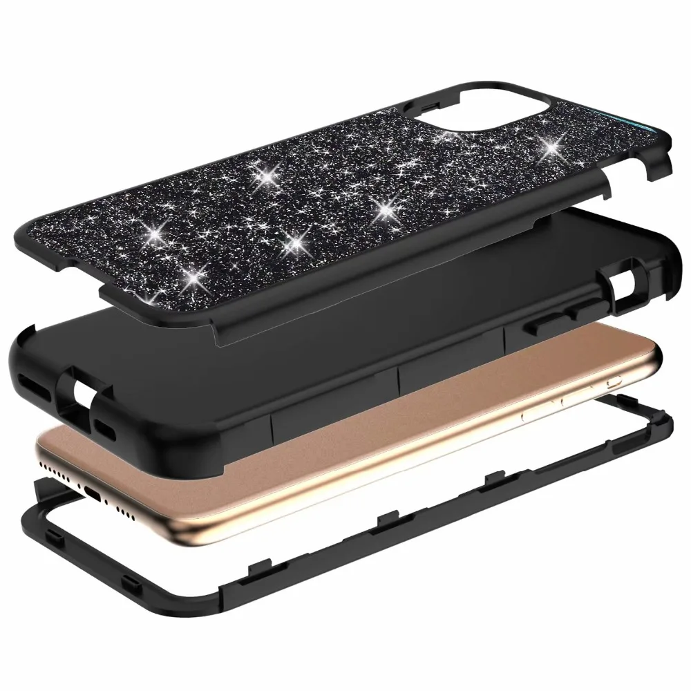 Модный силиконовый чехол с блестящими звездами для iPhone 11 Pro X XR XS Max 7 8 6 6s Plus, блестящий прозрачный чехол для телефона, жесткая задняя крышка