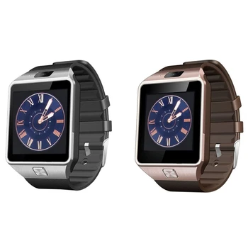 

2 Pcs DZ09 Smart Watch Wristwatch Support with Camera Bluetooth Sim TF Card Smartwatch for Ios Android Phones, Gold & Silver