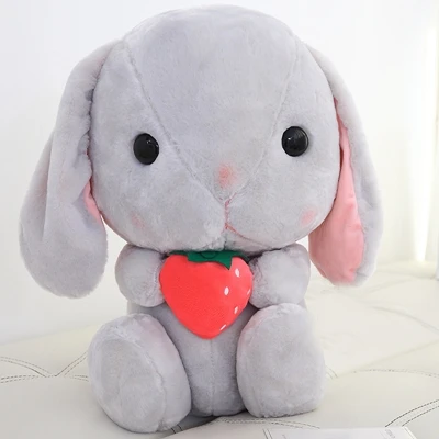 Grey Random fruit Симпатичные Фрукты Вислоухим Кролик Плюшевая Игрушка большая ушами кролика кукла-подушка для девушке подарок, свадебный Декор, 26 дюймов 65 см DY50729 - Цвет: Grey Random fruit