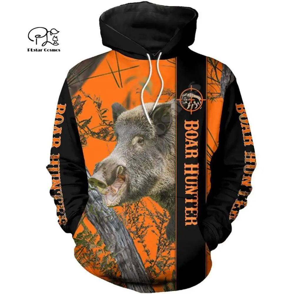 Men Unisex harajuku hunting boar Bow Hunter print 3d hoodie Sweatshirt zipper women Pullover streetwear jacket tracksuit Coat