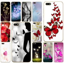 Мягкий силиконовый чехол 204DD с красной бабочкой на белых розах и цветами для huawei honor 9 10 Lite 7A 5,45 7a pro 7c 5,7 дюймов 7x 8x