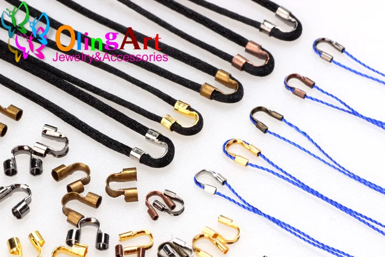 Olingart 100 Stück 6,5/4,5 mm Messingdrahtschutz, Drahtschutz, Schutzschlaufen, U-förmige Verschlüsse, Verbinder für die Schmuckherstellung – Detail 11