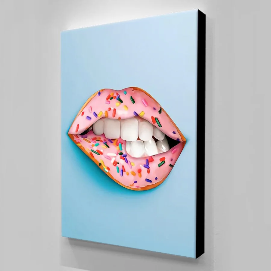 full square round drill Donuts Teeth 5d diy diamond painting abstract lips embroidery mosaic cross stitch FS158 | Дом и сад