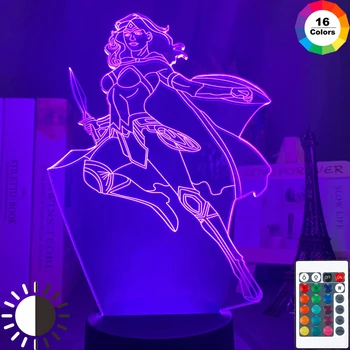 

3D Illusion Lamp Wonder Woman Atmosphere for Kids Bedroom Decorative Light Touch Sensor 3d Led Night Light Superhero
