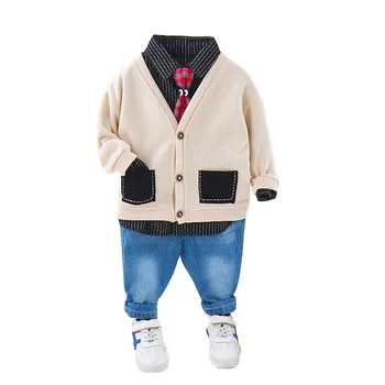 

Spring Autumn Baby Clothes Suit Children Boys Girls Pocket Coat Shirt 3Pcs/sets Toddler Fashion Casual Clothing Kids Tracksuits