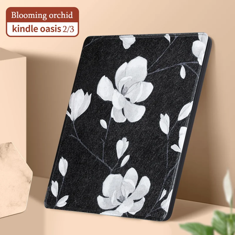 blooming orchid Магнитный мягкий чехол, подходит для " Kindle Oasis /(9th и 10th Gen), читалка для Kindle Oasis 2/3, Автоматический Режим сна/пробуждения - Цвет: blooming orchid