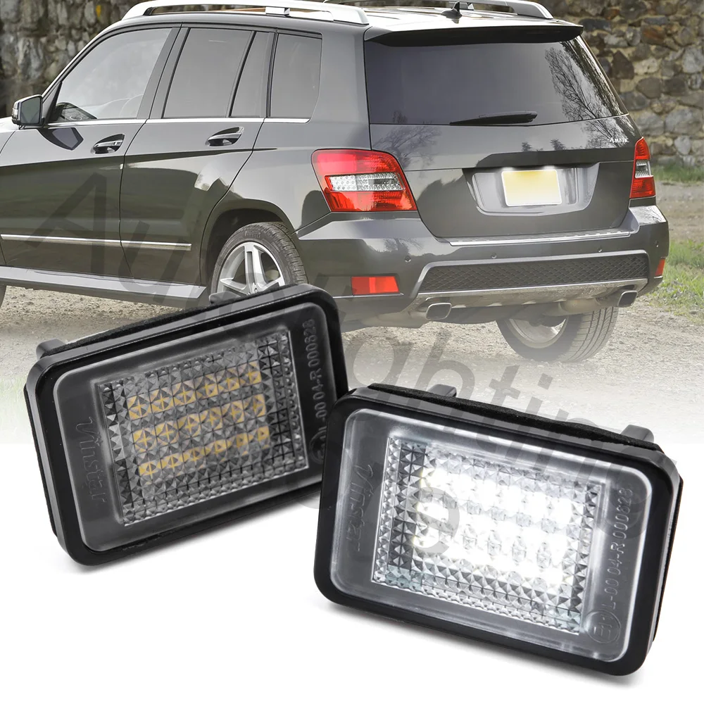 Pair LED License Plate Lights Number Plate Lamp For Mercedes Benz GLK X204  07-13