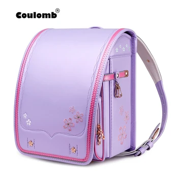 

Coulomb Children School Bag For Girls Kid Orthopedic Backpack For School Students Bookbags PU Randoseru Bags Japan Backpack New