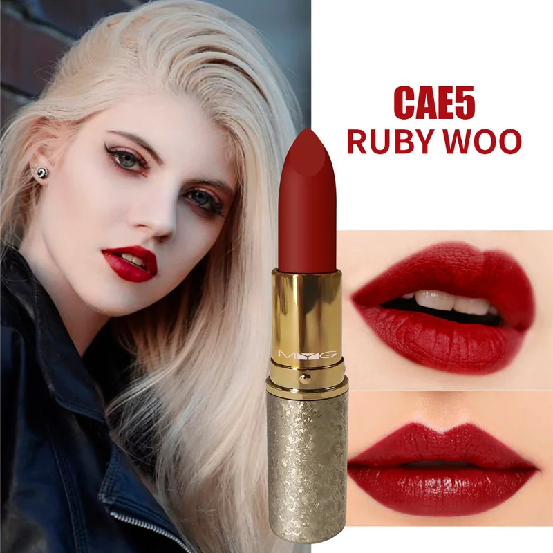 

Top quality Ruby woo matte lipstick red lipstick Professional Cosmetics Long Lasting Waterproof Lips