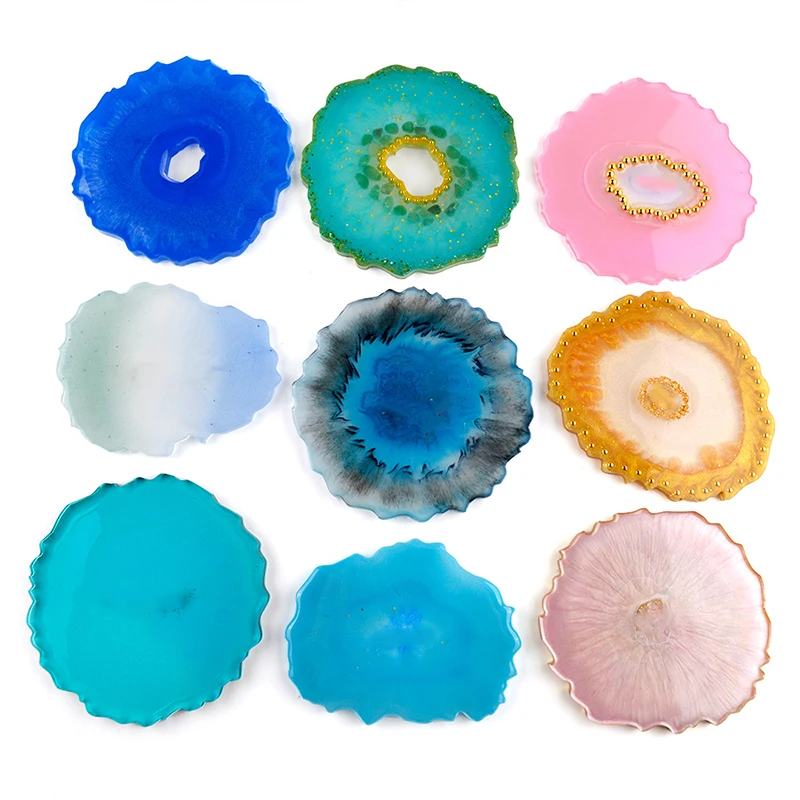 DIY Craft Tray Tools Kawaii Agate Irregular Coasters Resin Casting Mold Silicone Jewelry Making Epoxy Art Supplie Moul FP | Дом и сад