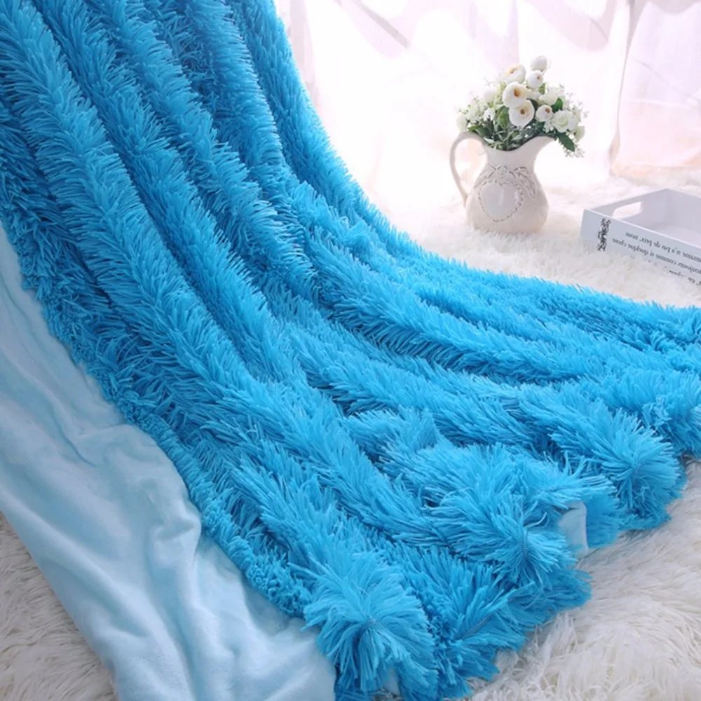 Multifunctional 130x160cm Plush Blanket For Cozy Sofa Bed Air Conditioning Bedspreads Mantas Carpet Thicken Warm Throw Blanket