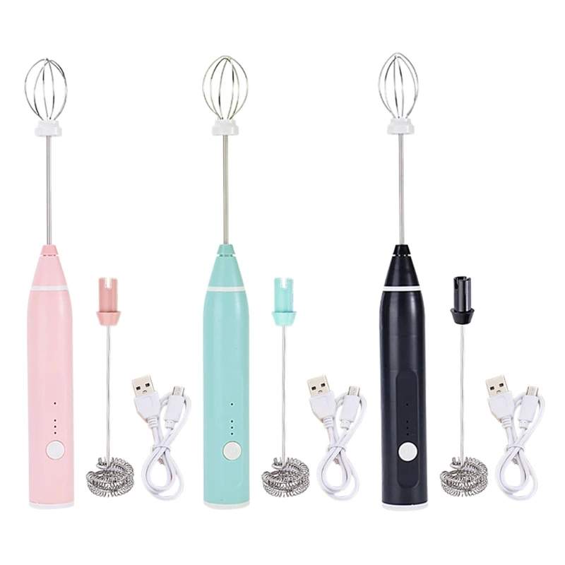 Electric Mixer Blender Milk Frother Handheld Charging Stainless Bubble Maker Whisk for Coffee Cappuccino Food Supplement 425B