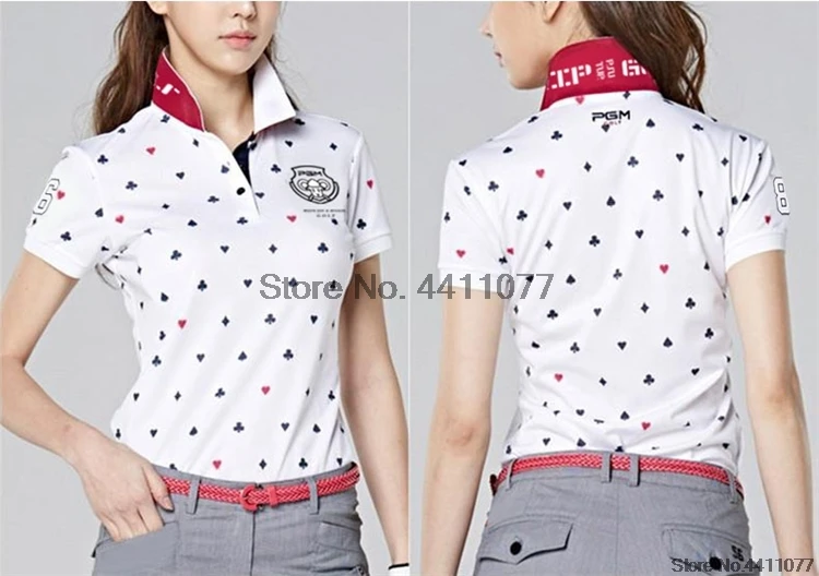 Корейский стиль, тонкие футболки для гольфа, Женская дышащая футболка с коротким рукавом, женская спортивная одежда с принтом для тенниса и тренировок, AA60447