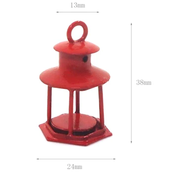 

New 1:12 Dollhouse Miniature Retro Red Lampshade Model Accessories Toys