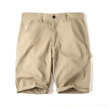 安い 香港スタイルカジュアルストリートショーツカーキ黒海軍オーバーオール貨物男性夏原宿カジュアル日本ショートパンツ