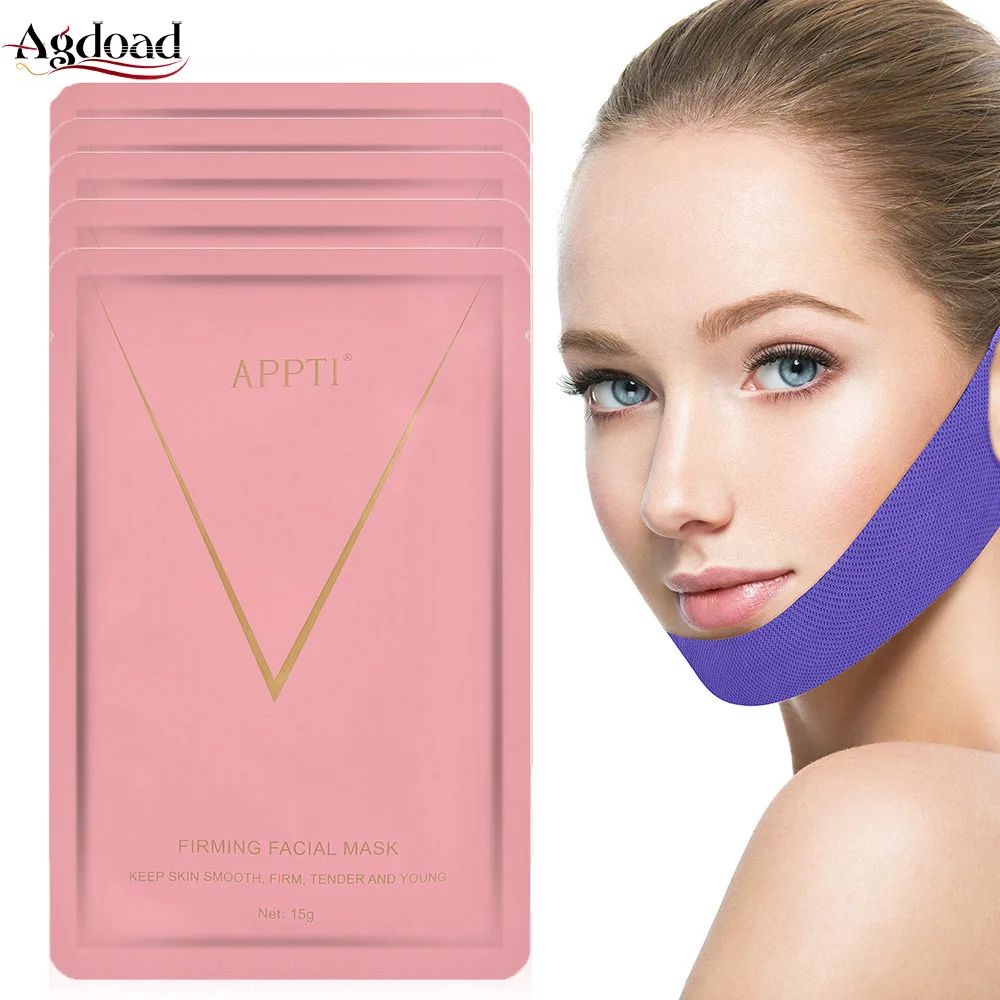 

5pcs 4D V Shape Face Lift Mask Double Chin Reduce Slimming Skin Care Tools Shaper Facial Firming Face Lifting