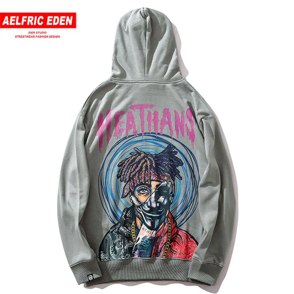 Aelfric Eden хип хоп Heathans толстовки с буквенным принтом для мужчин Осень Harajuku Уличная пуловер мужские повседневные толстовки с капюшоном