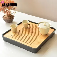 CAKEHOUD китайский чайный набор кунг-фу чайный стол, поднос для обслуживания, бамбуковый чайный поднос, блюдце для путешествий, сухой пузырьковый поднос, аксессуары для чайной церемонии