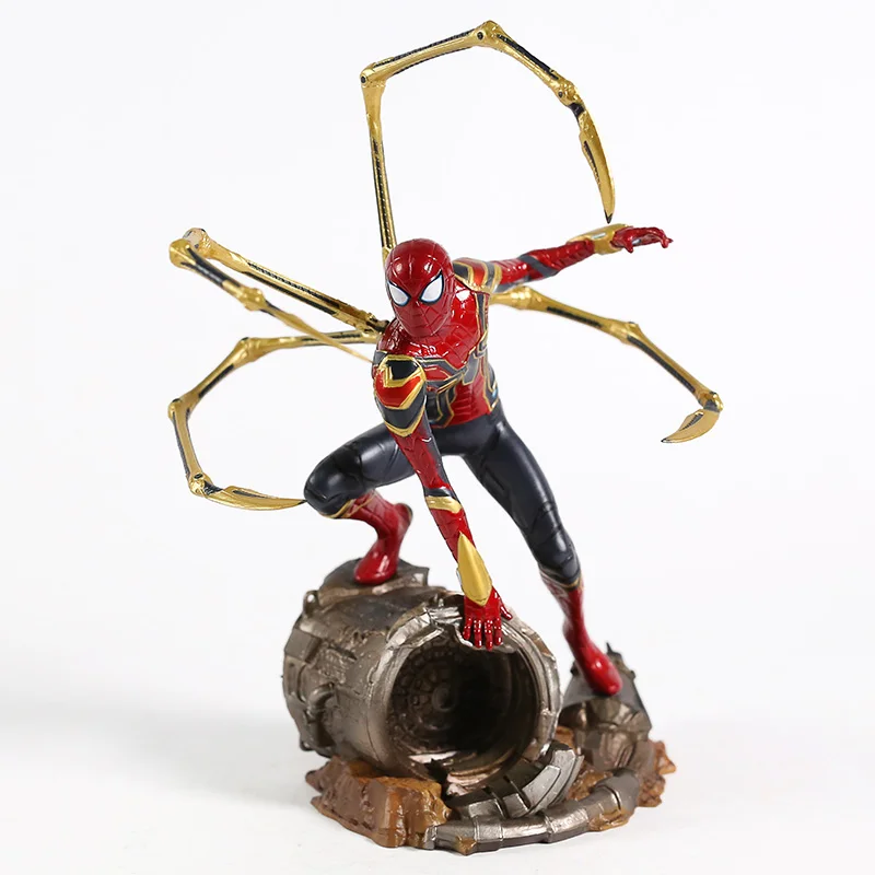 Marvel Мстители Бесконечность война Железный Паук статуя Человек паук ПВХ фигурка