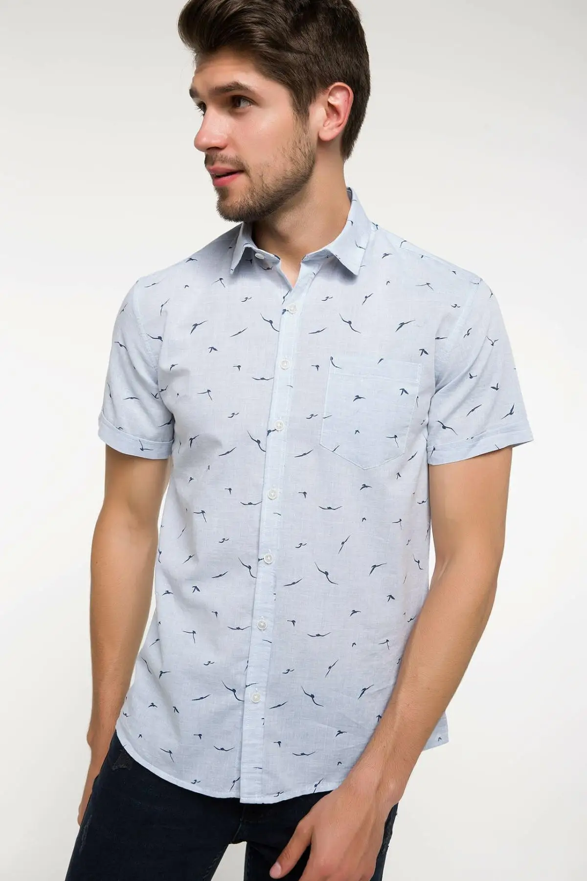 Shirt-I4925AZ18SM с короткими рукавами DeFacto Man | Мужская одежда