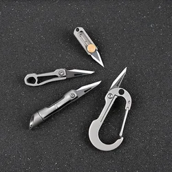 Mini couteau en alliage de titane, porte clés EDC Portable pendentif déballage couteau d'ouverture Express, outils d'auto défense pour l'extérieur 