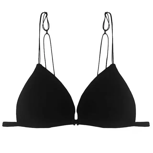 City Beauty French Sexy Big Boobs Small Beauty Thin Back No Underwire Front  Buckle Cotton Bra Cup Triangle Small Bra Cover - Bra & Brief Sets -  AliExpress