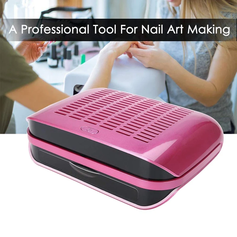 Nail Art Dust Collector 68W Strong Power Nail Vacuum Cleaner Machine Professional Salon Nails Dust Suction Equipment(EU Plug