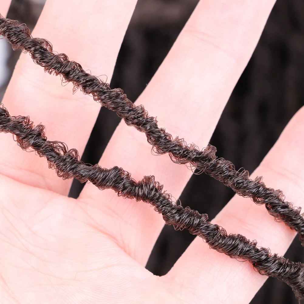 Faux Micro Locs Crochet Hair 16 Inch Sister Locks Hair Extensions Natural Curly DreadLocks Mini African Roots Black Brown Red Faux Micro Locs Crochet Hair 16 Inch Sister Locks Hair Extensions Natural Curly DreadLocks Mini African Roots Black Brown Red