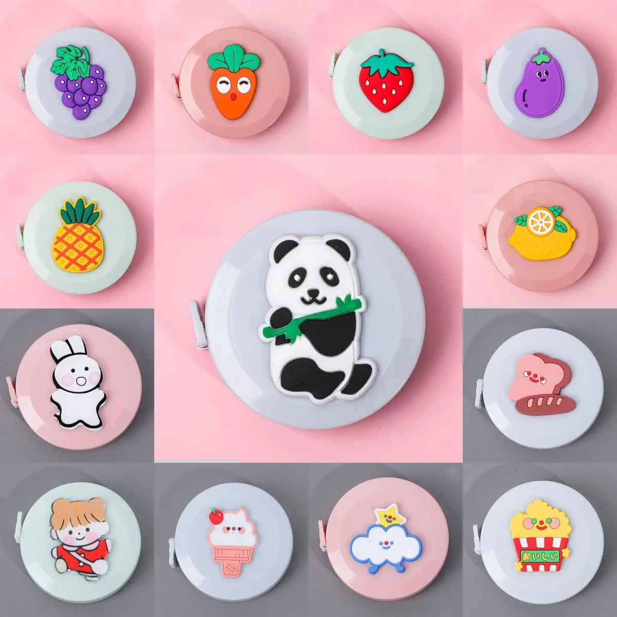 1Pc Portable Cute Cartoon Soft Measuring Tape Retractable Tape Measure Ruler Sewing Tool For Body Measuring