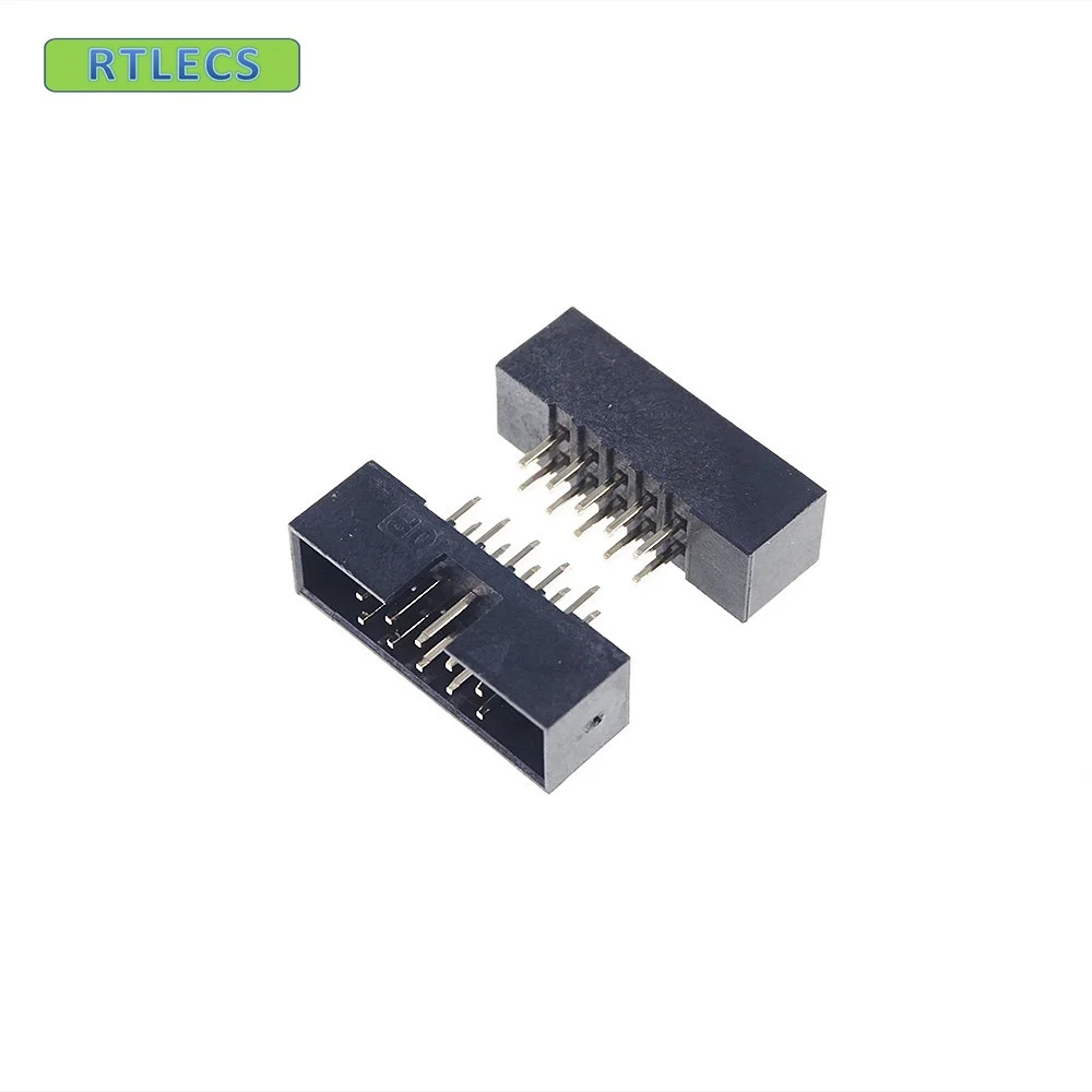500Pcs 2.54mm 2x5 Pin 10 Pin Right Angle Male Shrouded IDC Box Header Connector
